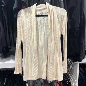 Cream cardigan with belt